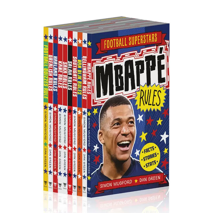 Football Superstars 10 Book Collection Set By Simon Mugford